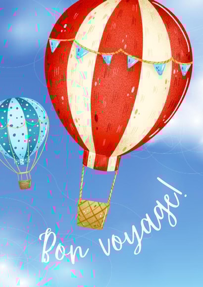 Bon Voyage Hot Air Balloon Leaving Card created by Annie Moon 