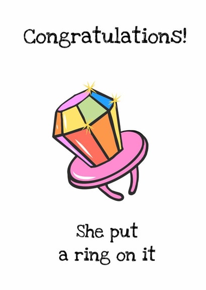 She put a ring on it - Diamond ring lollipop engagement card created by Cutie McHootie 