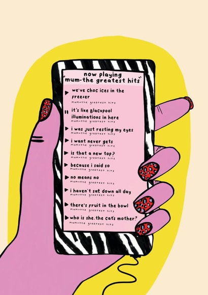 Funny Birthday/Mother's Day Card - Playlist - For Mum created by Space Oddity Gifts