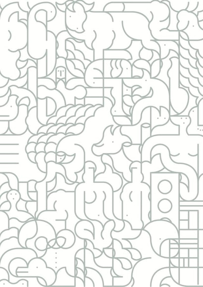 London Sculptures Geometric Design Greetings Card created by Yijing Li