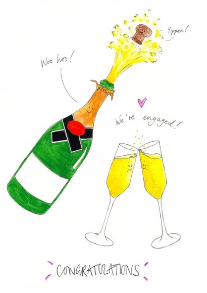 Congratulations Engagement Bottle of Fizz created by Victoria Llewellyn