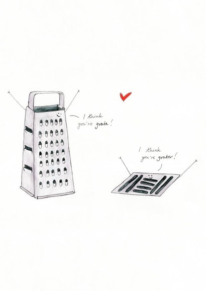 You're Grate, Funny Love Card created by Victoria Llewellyn