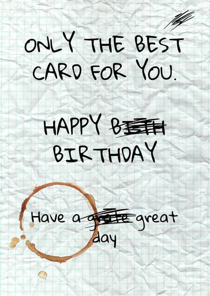 It's The Thought That Counts Birthday Card created by I Made A Funny!