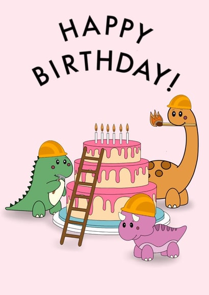 Dino Builders Birthday Cake Construction Site created by Amelie’s Dino Designs  