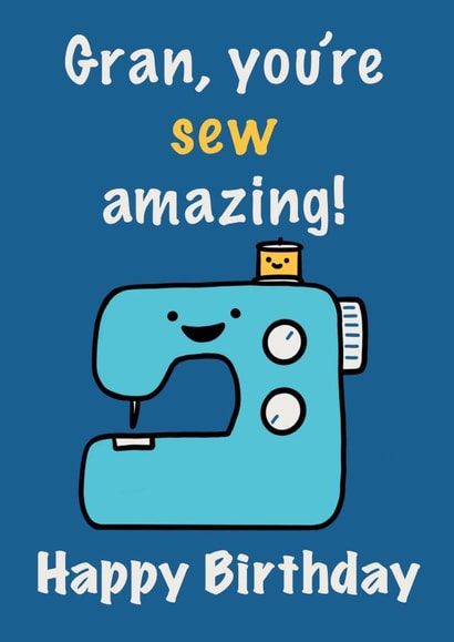 Sewing Gran Birthday card created by Karentoons