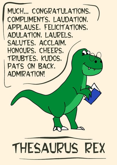 Dinosaur Thesaurus Congratulations Card created by Pottsy Prints