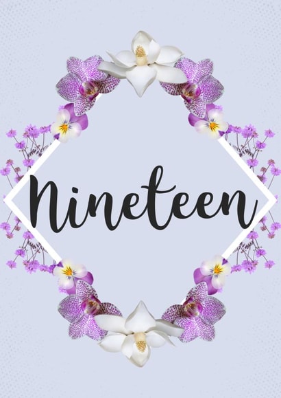 Classic 19th Birthday Card - For Her - Flowers created by Evezee