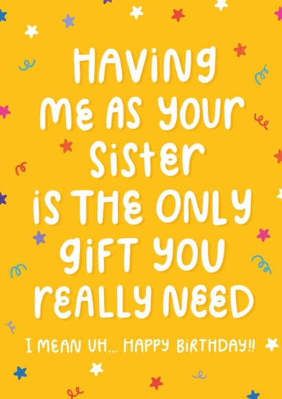 having me as your sister - card  created by katie illustrated