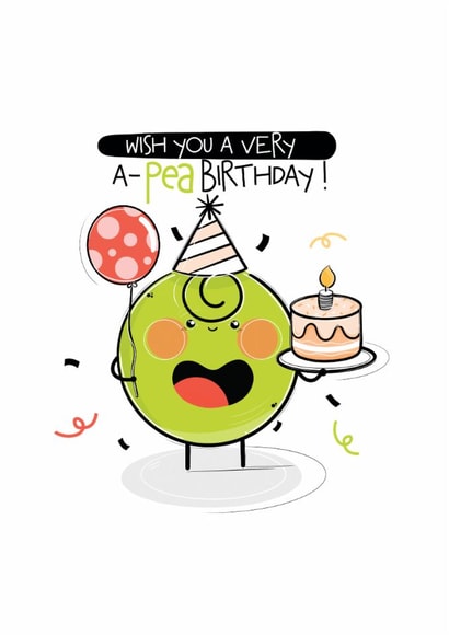 Cute ha-pea birthday card, punny, birthday card created by CreateDesigns by Shaista Parveen