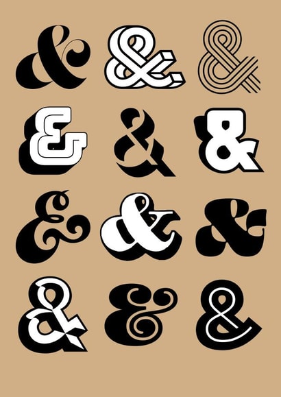 A company of ampersands created by Sarah Hyndman