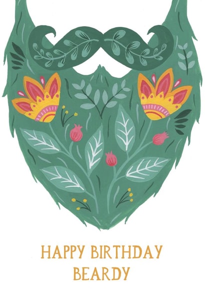 Happy Birthday Beardy Hipster Birthday Card created by Callisto Design Co.