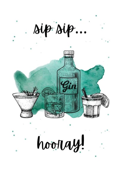 sip sip hooray! created by Custom Card Co Shop