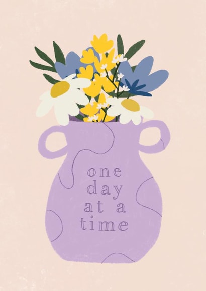 One day at a time card created by Sarah Nolloth Illustration
