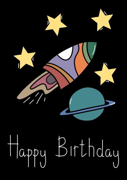 Space happy birthday card created by Prints By Natasha Cole