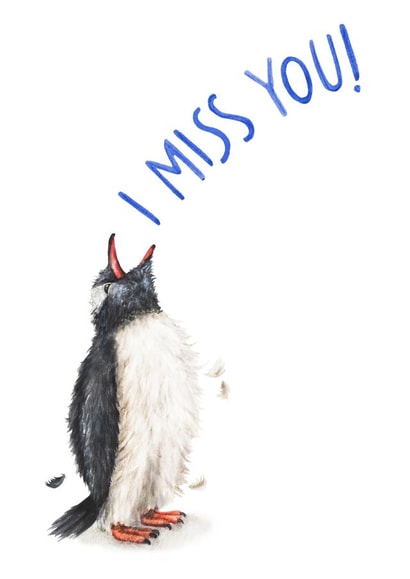 I miss you Penguin Card created by Citrus Bunn