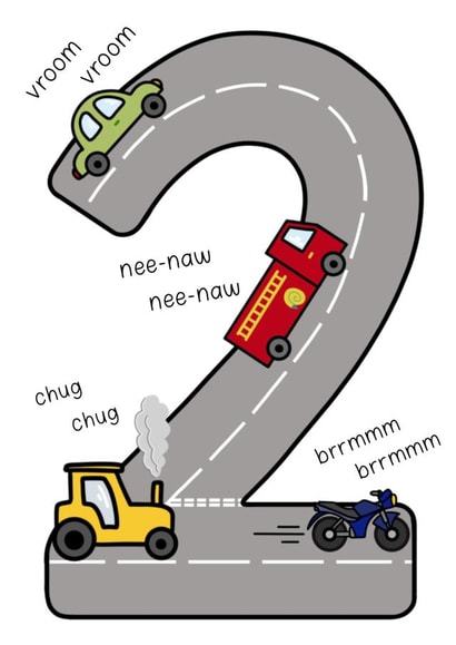 2 Year Old Cars Happy Birthday Card created by The Merry Giraffe