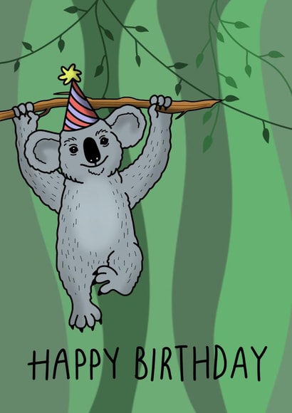 Koala birthday card created by Maisie-Jane Andrews