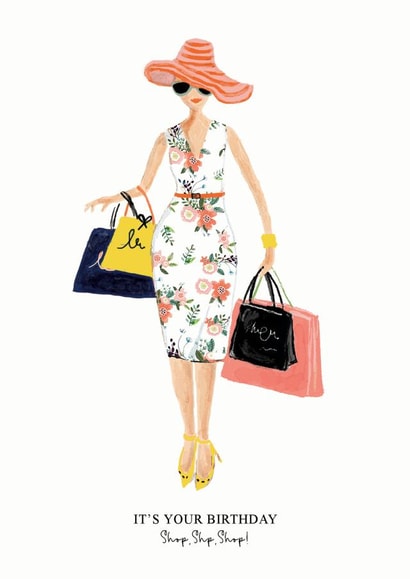 Fun Birthday Card - For Her - Shopping created by Pink Pen Studio