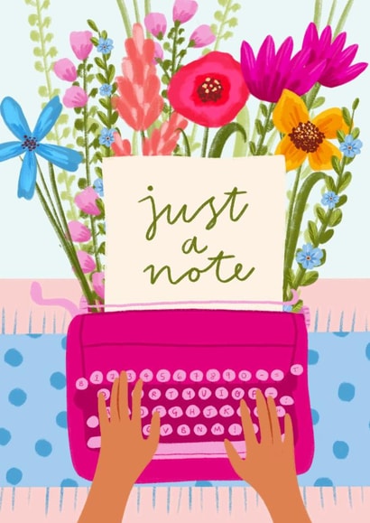 'Just a note' Floral Typewriter Card created by Flourish Paperworks