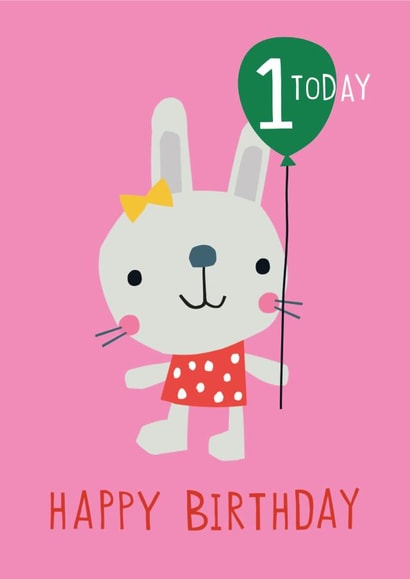 Bunny 1st birthday card created by Dawn Machell