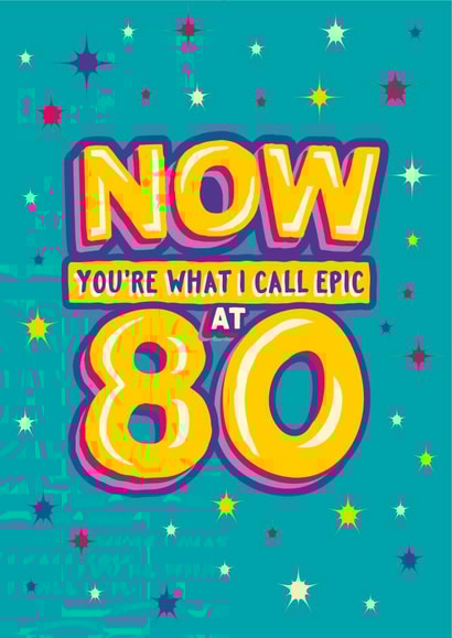 Now Music 80th Birthday Card created by The Typecast Gallery