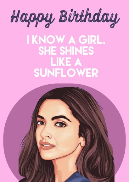 Deepika Padukone Birthday Card created by The Blue Carrot Co