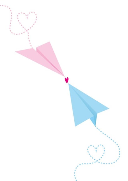 Cute Paper Plane Anniversary Card / Valentines Day Card / Just Because Card created by Violet Owen Designs