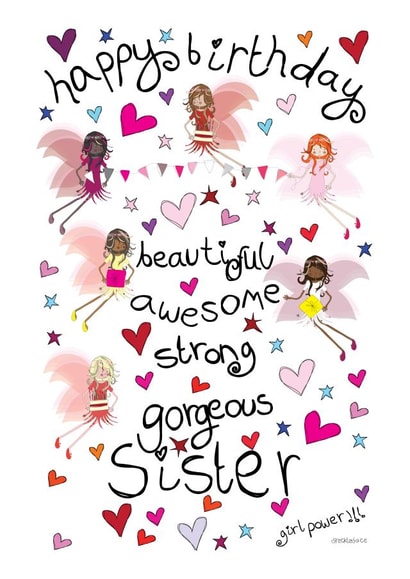 Fairy Birthday Card for a Beautiful Sister created by The Girl Power Fairies