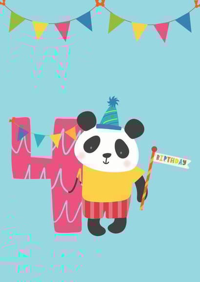 Zoo Panda 4th birthday card created by Prints With Personality