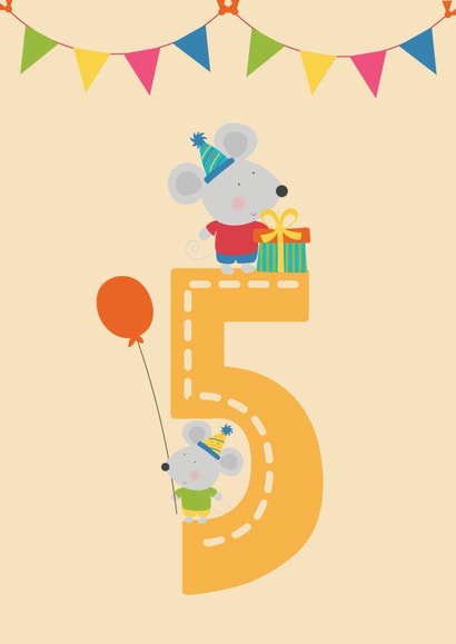 Zoo Mice 5th birthday card created by Prints With Personality