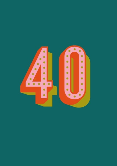Minimal 40th Birthday Card Retro Typography Age Milestone created by Betiobca