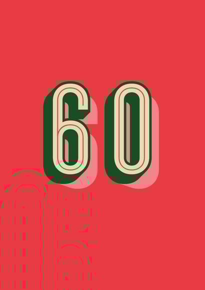 Minimal Retro 60th Birthday Card Age Milestone created by Betiobca