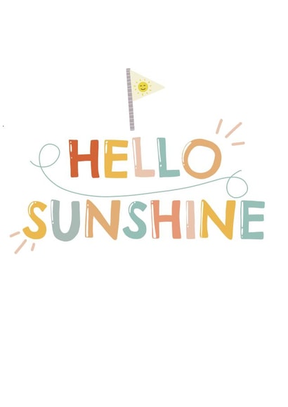‘Hello Sunshine’, New Baby Card created by Hannah Pink