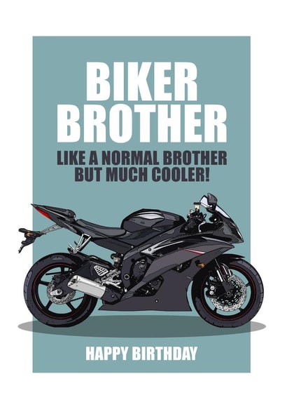 BIKER BROTHER Motorbike Card. created by RetroMotion Artwork