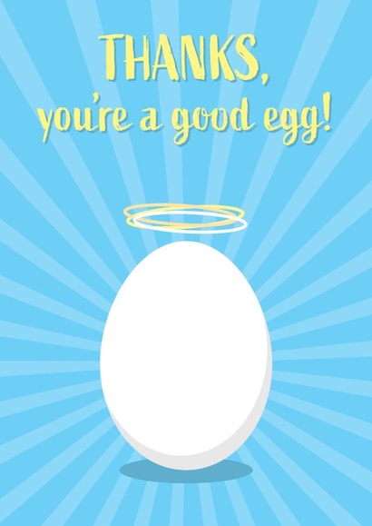 You're a Good Egg - Sunburst and Halo Thank You Card created by Lisa Crisafi