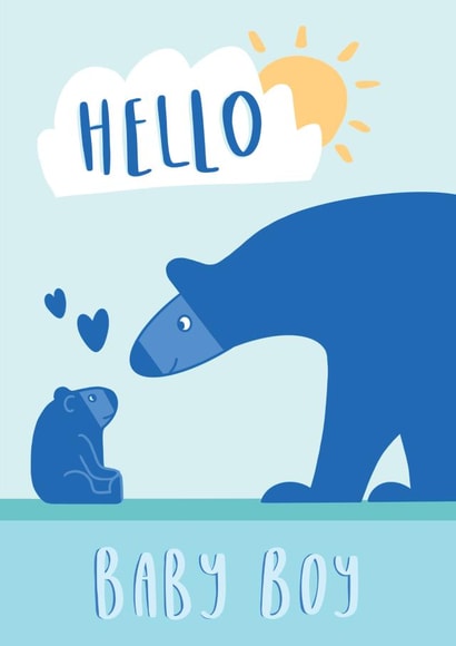 Blue Baby Bear Card created by Big Pencil Prints