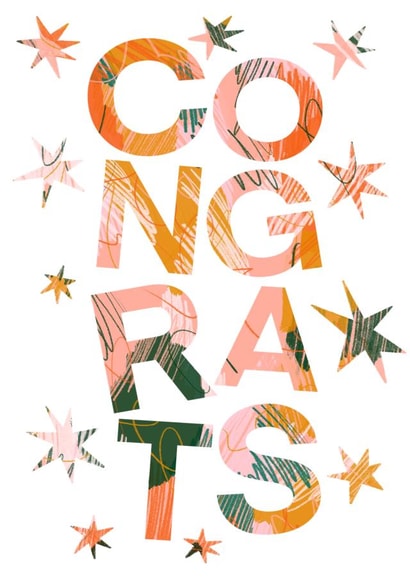 Abstract Modern Congrats Card created by As You Slept