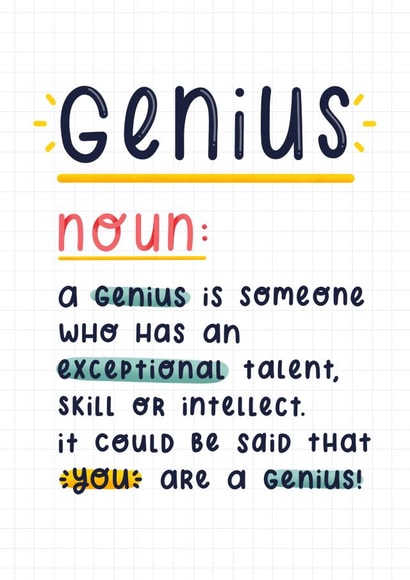 Genius Exam Results Congratulations Card created by Joanne Hawker