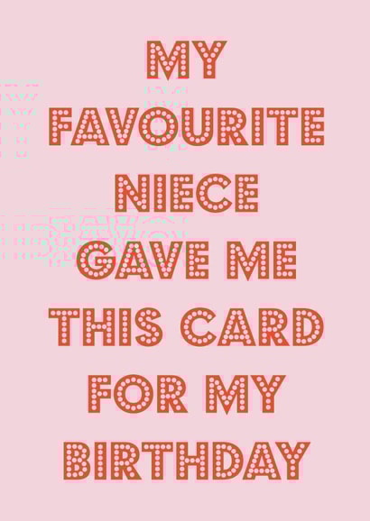 Birthday wishes from the favourite niece created by Nicola Jo