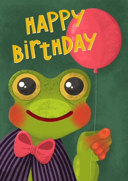Cute Frog Birthday card created by Katerina Ren