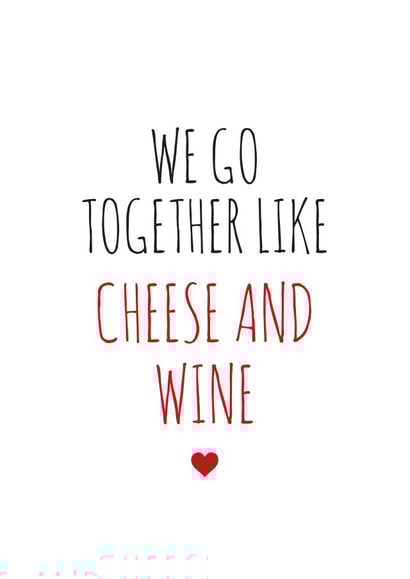Cheese And Wine Anniversary Card for Partner created by My Seaside Prints