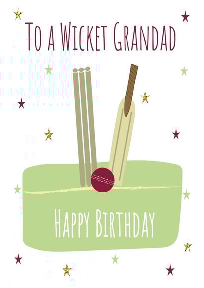 Wicket Cricket Grandad Birthday card created by Missycards