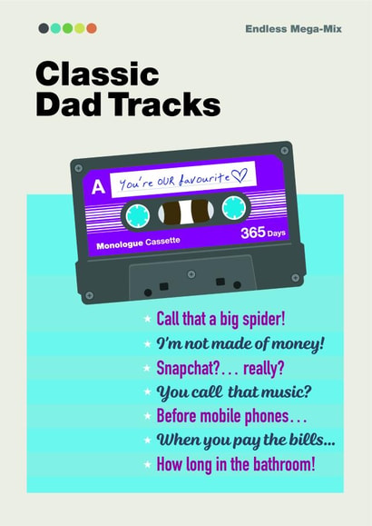 Classic Dad Saying Cassette Mixed Tape created by Andy Ward
