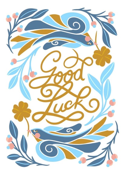Clover birds Good Luck card created by catantrell