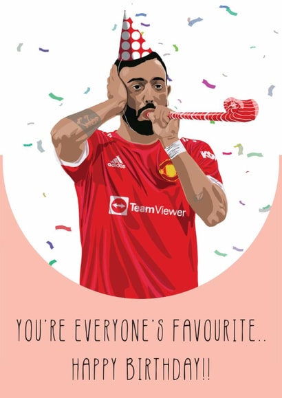 Man Utd Bruno Fernandes Birthday Card created by Replay Prints