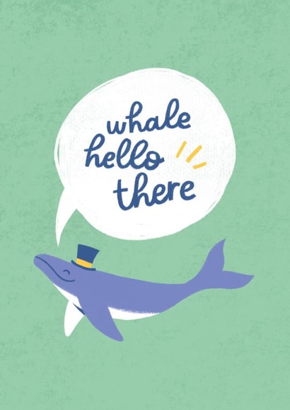 Whale Hello There Greetings Card created by Collyn Wooden Illustration