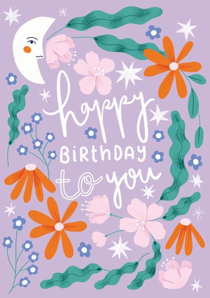 Pretty Birthday Card - Floral - Happy Birthday To You created by Joanna Clay Design