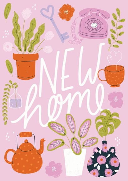 Pretty House Plants New Home Card - Cuppa - New Home created by Joanna Clay Design