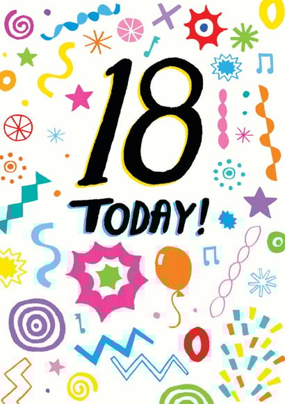 18th birthday today abstract pattern design created by Pencilface