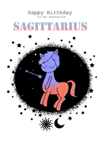 Sagittarius - Zodiac Birthday Card created by Sugar Violet Illustration
